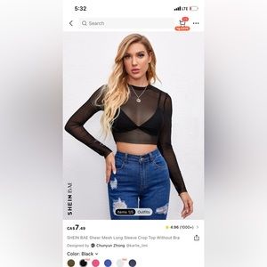 SHIEN black mesh over shirt